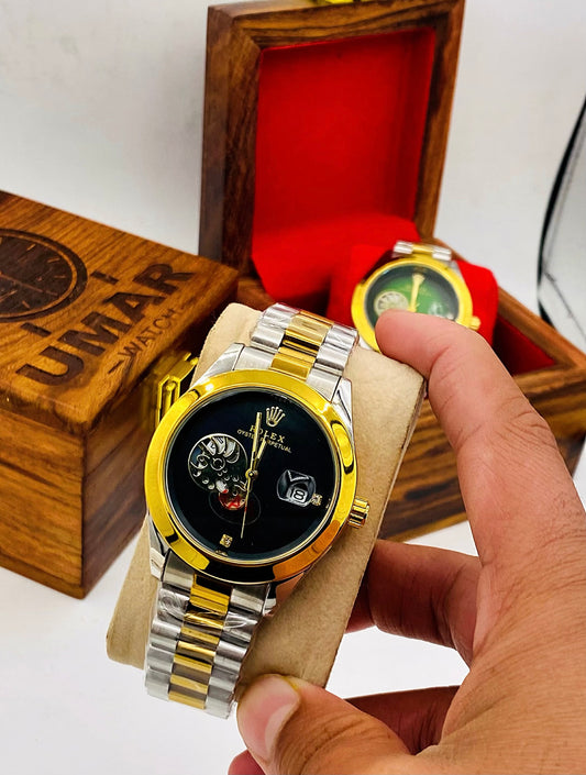 Luxury Stainless Steel Men’s Watch with Date Display