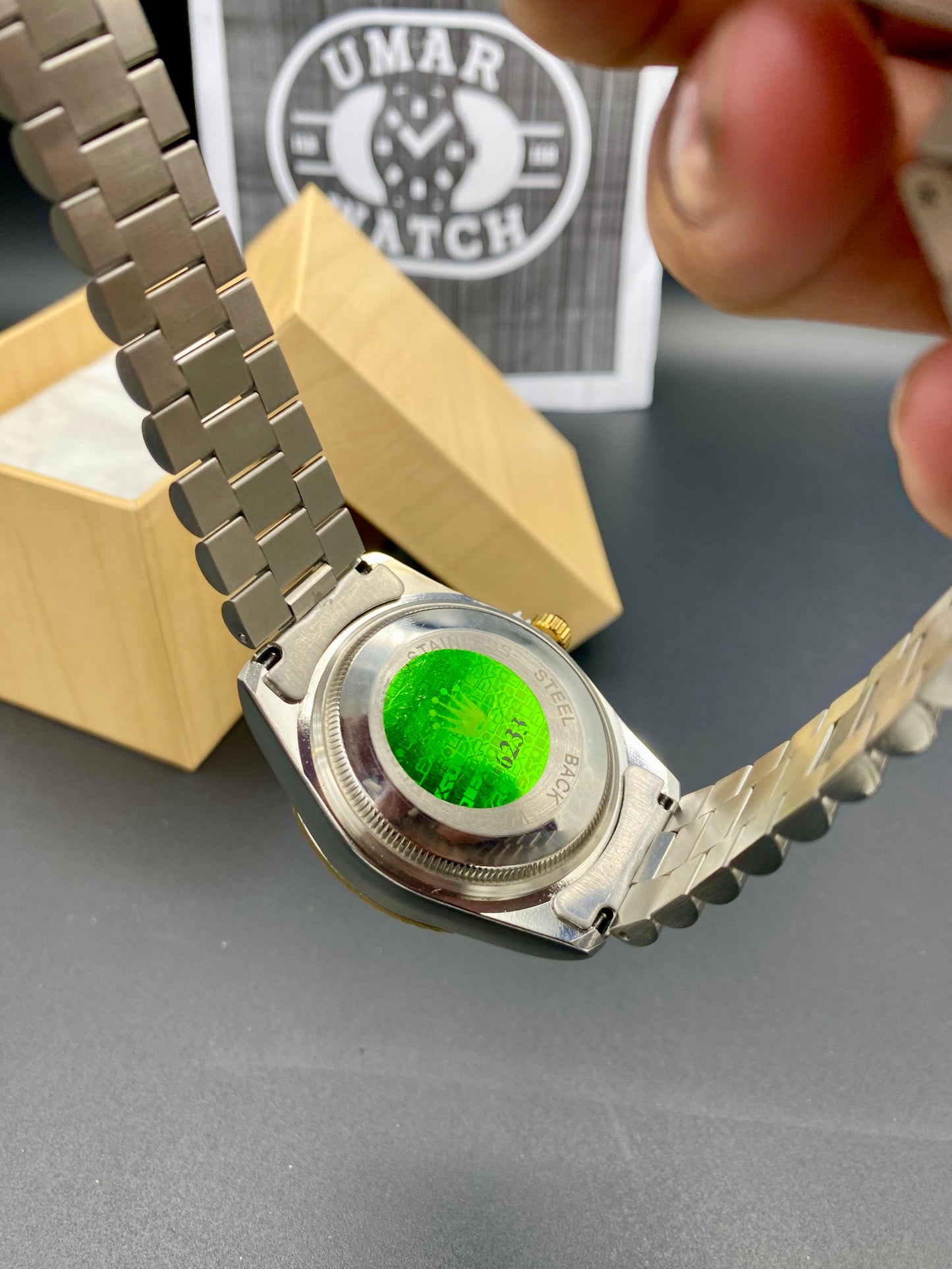 Premium Two-Tone Stainless Steel Quartz Day-Date Watch for Men